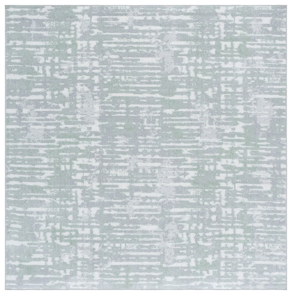 Safavieh Bayside Modern Abstract Runner Rug For Hallways - Durable, Soft, And Easy To Maintain, Made In Turkey Green ,Grey Polyester Bay132y-7sq