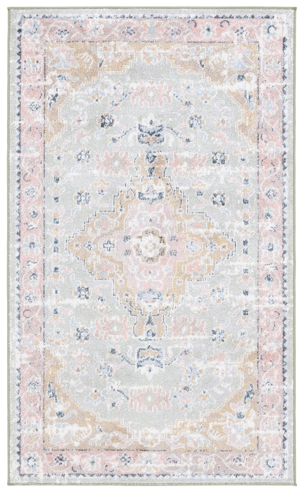 Safavieh Bayside Exquisite Transitional Area Rug – Timeless Elegance With Durable Design For Stylish Spaces Sage ,Gold Polyester Bay134w-24