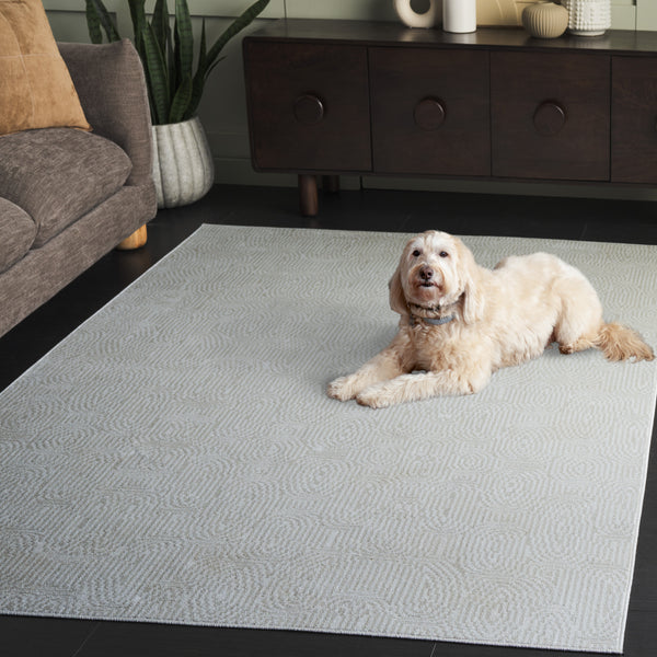 Safavieh Bayside Modern Turkish Area Rug With Geometric Pattern - Soft, Durable, And Easy To Clean Design Ivory ,Light Grey Polyester Bay136b-8