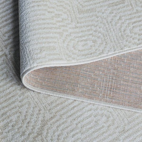 Safavieh Bayside Modern Turkish Area Rug With Geometric Pattern - Soft, Durable, And Easy To Clean Design Ivory ,Light Grey Polyester Bay136b-8