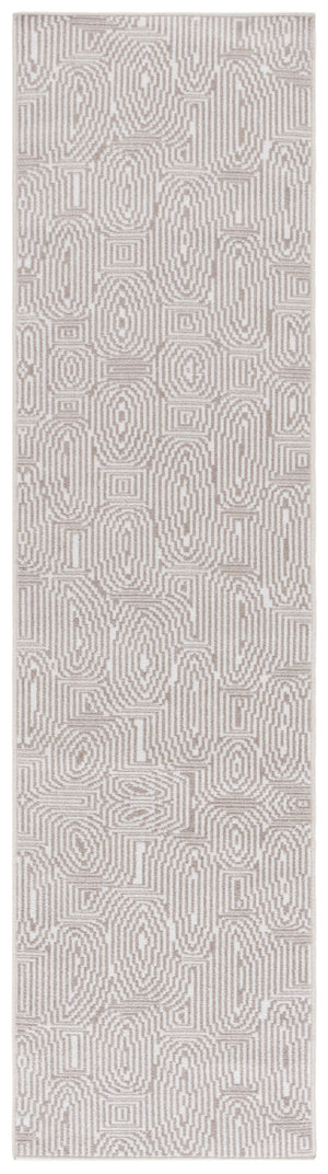 Safavieh Bayside Modern Geometric Area Rug - Soft, Durable Turkish Design For Contemporary Living Spaces Ivory ,Light Brown Polyester Bay136t-7r