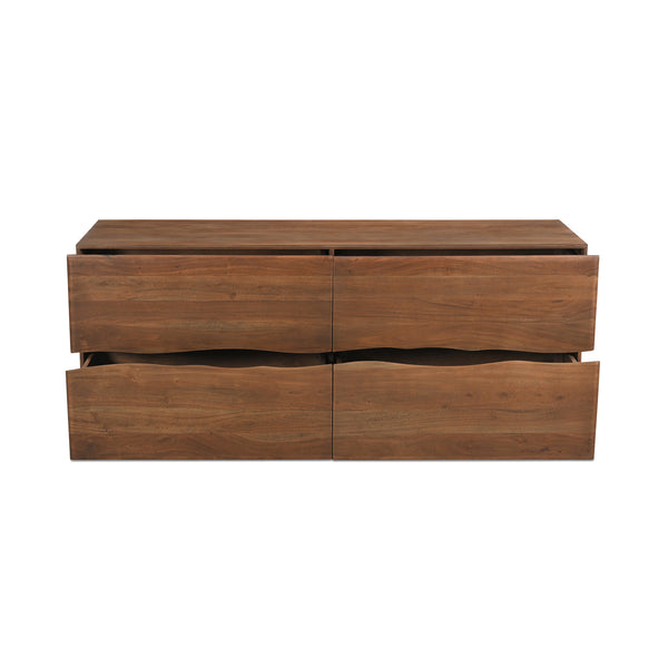 Moe's Home Watson 4-drawer Dresser With Live-edge Acacia Design For Modern Organic Home Décor Style Brown Solid Acacia,Mdf Back Bb-1001-03