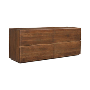 Moe's Home Watson 4-drawer Dresser With Live-edge Acacia Design For Modern Organic Home Décor Style Brown Solid Acacia,Mdf Back Bb-1001-03