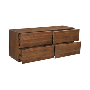 Moe's Home Watson 4-drawer Dresser With Live-edge Acacia Design For Modern Organic Home Décor Style Brown Solid Acacia,Mdf Back Bb-1001-03
