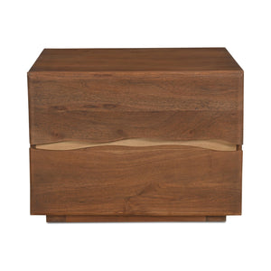 Moe's Home Watson Nightstand: Modern Solid Acacia Design With Live-edge Detail & Convenient Storage Drawers Brown Solid Acacia,Mdf Back Bb-1002-03