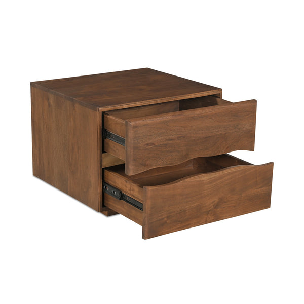 Moe's Home Watson Nightstand: Modern Solid Acacia Design With Live-edge Detail & Convenient Storage Drawers Brown Solid Acacia,Mdf Back Bb-1002-03