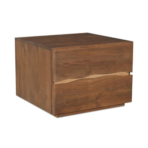 Moe's Home Watson Nightstand: Modern Solid Acacia Design With Live-edge Detail & Convenient Storage Drawers Brown Solid Acacia,Mdf Back Bb-1002-03