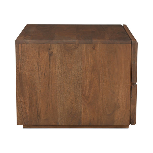 Moe's Home Watson Nightstand: Modern Solid Acacia Design With Live-edge Detail & Convenient Storage Drawers Brown Solid Acacia,Mdf Back Bb-1002-03