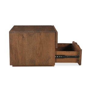 Moe's Home Watson Nightstand: Modern Solid Acacia Design With Live-edge Detail & Convenient Storage Drawers Brown Solid Acacia,Mdf Back Bb-1002-03