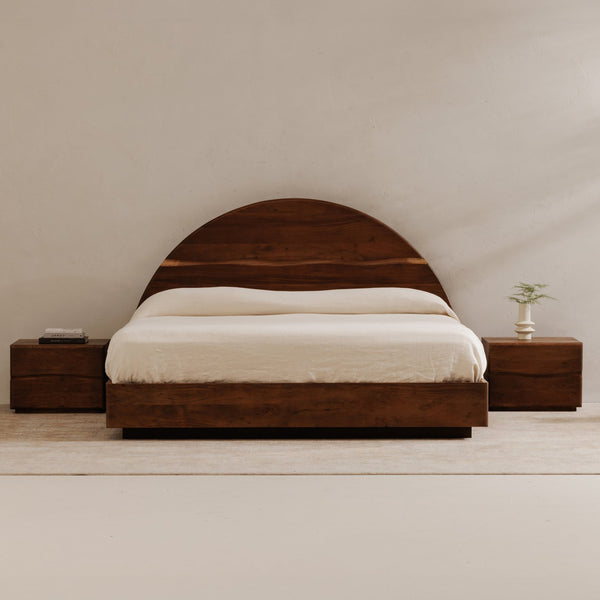 Moe's Home Watson Nightstand: Modern Solid Acacia Design With Live-edge Detail & Convenient Storage Drawers Brown Solid Acacia,Mdf Back Bb-1002-03