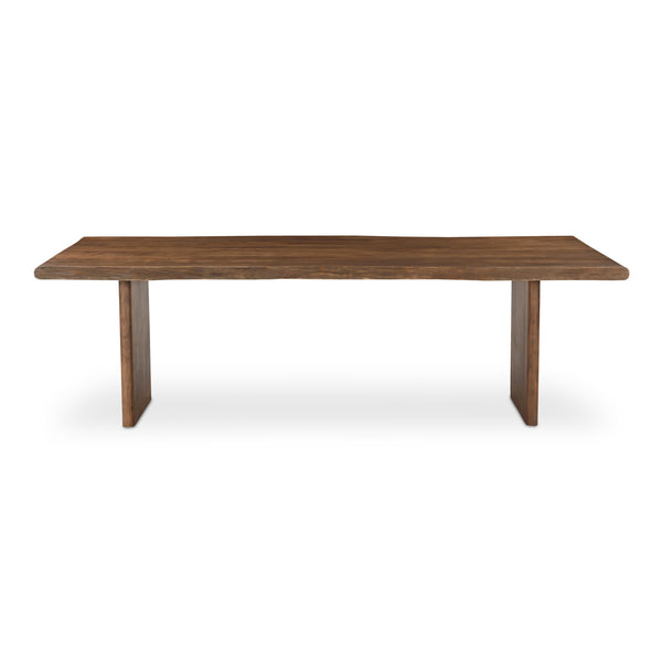 Moe's Home Lila Dining Table - Elegant Acacia Wood Live Edge Design With Bullnose Edging For Sophisticated Dining Brown Acacia Wood,Metal Connecting Plate Bb-1014-03-0