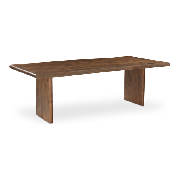 Moe's Home Lila Dining Table - Elegant Acacia Wood Live Edge Design With Bullnose Edging For Sophisticated Dining Brown Acacia Wood,Metal Connecting Plate Bb-1014-03-0
