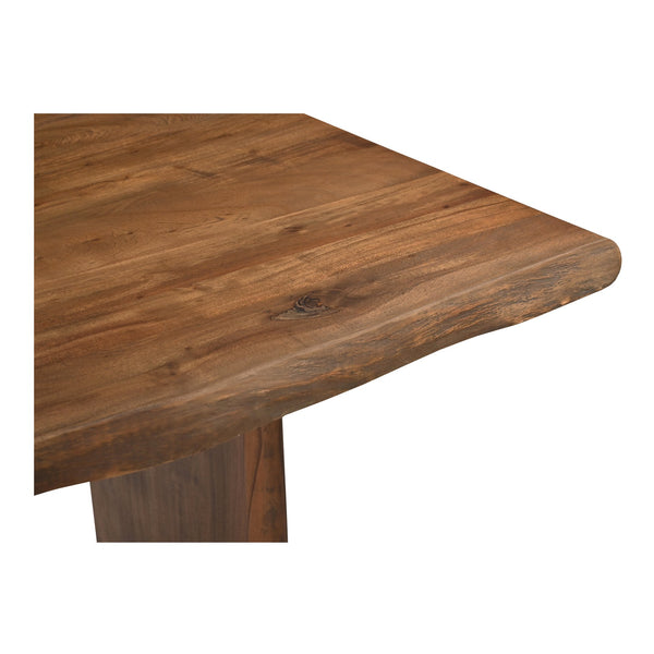 Moe's Home Lila Dining Table - Elegant Acacia Wood Live Edge Design With Bullnose Edging For Sophisticated Dining Brown Acacia Wood,Metal Connecting Plate Bb-1014-03-0