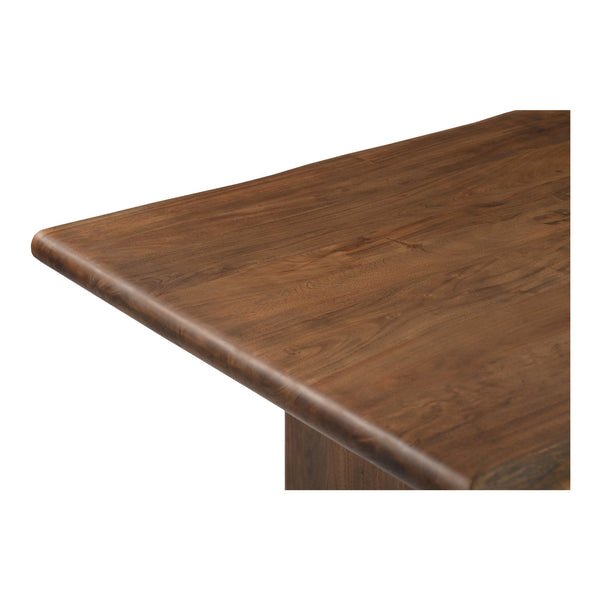 Moe's Home Lila Dining Table - Elegant Acacia Wood Live Edge Design With Bullnose Edging For Sophisticated Dining Brown Acacia Wood,Metal Connecting Plate Bb-1014-03-0