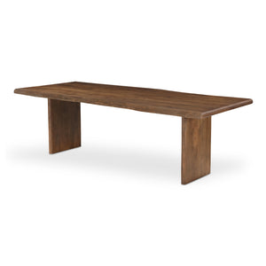 Moe's Home Lila Dining Table - Elegant Acacia Wood Live Edge Design With Bullnose Edging For Sophisticated Dining Brown Acacia Wood,Metal Connecting Plate Bb-1014-03-0