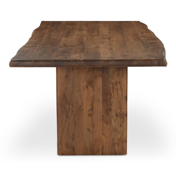 Moe's Home Lila Dining Table - Elegant Acacia Wood Live Edge Design With Bullnose Edging For Sophisticated Dining Brown Acacia Wood,Metal Connecting Plate Bb-1014-03-0