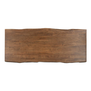 Moe's Home Lila Dining Table - Elegant Acacia Wood Live Edge Design With Bullnose Edging For Sophisticated Dining Brown Acacia Wood,Metal Connecting Plate Bb-1014-03-0