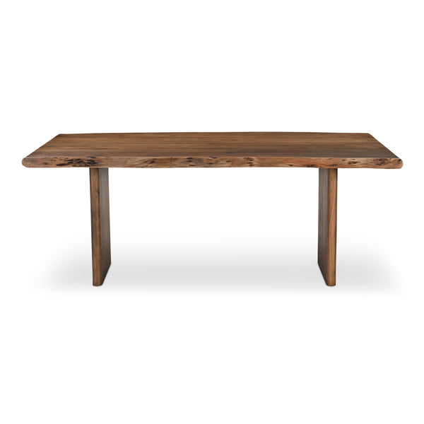 Moe's Home Lila Dining Table - Elegant Acacia Wood Live Edge Design With Bullnose Edging For Sophisticated Dining Brown Acacia Wood,Metal Connecting Plate Bb-1015-03-0