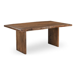 Moe's Home Lila Dining Table - Elegant Acacia Wood Live Edge Design With Bullnose Edging For Sophisticated Dining Brown Acacia Wood,Metal Connecting Plate Bb-1015-03-0
