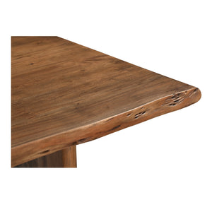 Moe's Home Lila Dining Table - Elegant Acacia Wood Live Edge Design With Bullnose Edging For Sophisticated Dining Brown Acacia Wood,Metal Connecting Plate Bb-1015-03-0