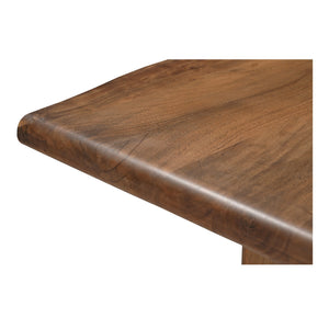 Moe's Home Lila Dining Table - Elegant Acacia Wood Live Edge Design With Bullnose Edging For Sophisticated Dining Brown Acacia Wood,Metal Connecting Plate Bb-1015-03-0