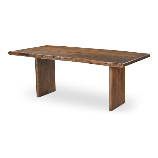 Moe's Home Lila Dining Table - Elegant Acacia Wood Live Edge Design With Bullnose Edging For Sophisticated Dining Brown Acacia Wood,Metal Connecting Plate Bb-1015-03-0