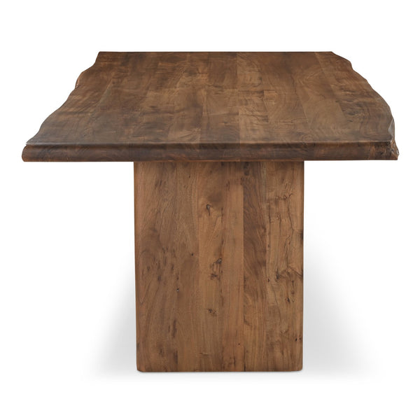 Moe's Home Lila Dining Table - Elegant Acacia Wood Live Edge Design With Bullnose Edging For Sophisticated Dining Brown Acacia Wood,Metal Connecting Plate Bb-1015-03-0