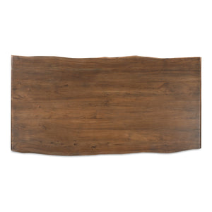 Moe's Home Lila Dining Table - Elegant Acacia Wood Live Edge Design With Bullnose Edging For Sophisticated Dining Brown Acacia Wood,Metal Connecting Plate Bb-1015-03-0