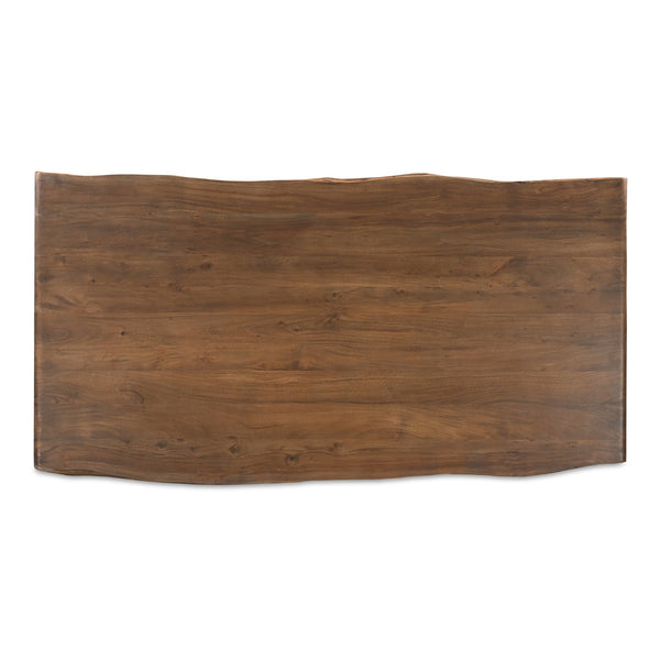Moe's Home Lila Dining Table - Elegant Acacia Wood Live Edge Design With Bullnose Edging For Sophisticated Dining Brown Acacia Wood,Metal Connecting Plate Bb-1015-03-0