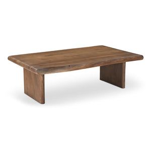 Moe's Home Lila Coffee Table With Elegant Live Edge Design And Bullnose Edging, Perfect For Modern Spaces Brown Acacia Wood,Metal Connecting Plate Bb-1016-03-0