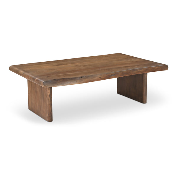 Moe's Home Lila Coffee Table With Elegant Live Edge Design And Bullnose Edging, Perfect For Modern Spaces Brown Acacia Wood,Metal Connecting Plate Bb-1016-03-0