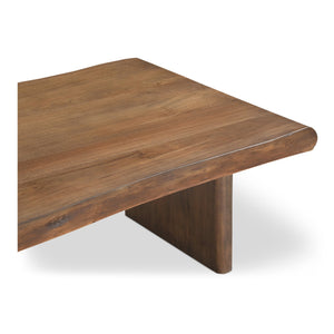 Moe's Home Lila Coffee Table With Elegant Live Edge Design And Bullnose Edging, Perfect For Modern Spaces Brown Acacia Wood,Metal Connecting Plate Bb-1016-03-0