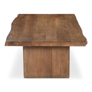 Moe's Home Lila Coffee Table With Elegant Live Edge Design And Bullnose Edging, Perfect For Modern Spaces Brown Acacia Wood,Metal Connecting Plate Bb-1016-03-0