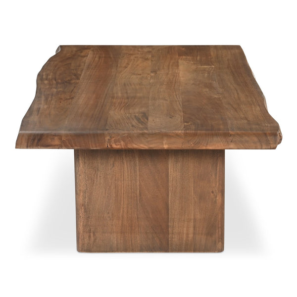 Moe's Home Lila Coffee Table With Elegant Live Edge Design And Bullnose Edging, Perfect For Modern Spaces Brown Acacia Wood,Metal Connecting Plate Bb-1016-03-0