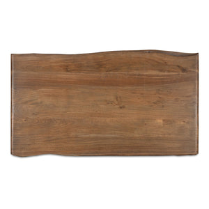 Moe's Home Lila Coffee Table With Elegant Live Edge Design And Bullnose Edging, Perfect For Modern Spaces Brown Acacia Wood,Metal Connecting Plate Bb-1016-03-0
