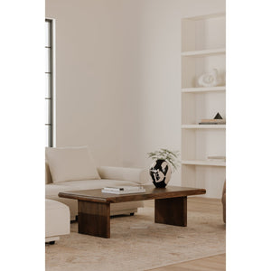 Moe's Home Lila Coffee Table With Elegant Live Edge Design And Bullnose Edging, Perfect For Modern Spaces Brown Acacia Wood,Metal Connecting Plate Bb-1016-03-0