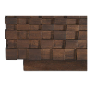 Moe's Home Easton Geometric Storage Coffee Table In Solid Acacia Wood - No Assembly Required, Modern Design Brown Acacia Wood,Acacia Veneer Bb-1018-03
