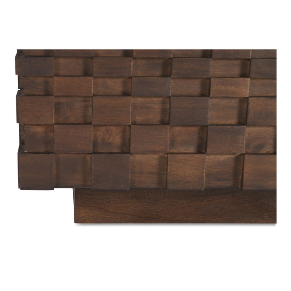 Moe's Home Easton Geometric Storage Coffee Table In Solid Acacia Wood - No Assembly Required, Modern Design Brown Acacia Wood,Acacia Veneer Bb-1018-03