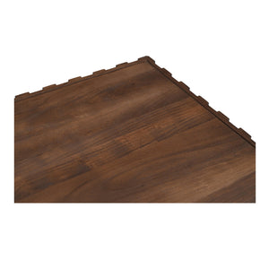 Moe's Home Easton Geometric Storage Coffee Table In Solid Acacia Wood - No Assembly Required, Modern Design Brown Acacia Wood,Acacia Veneer Bb-1018-03