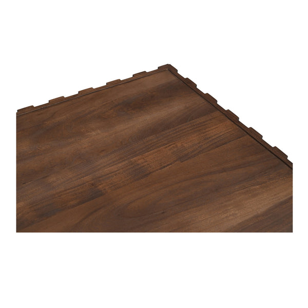 Moe's Home Easton Geometric Storage Coffee Table In Solid Acacia Wood - No Assembly Required, Modern Design Brown Acacia Wood,Acacia Veneer Bb-1018-03