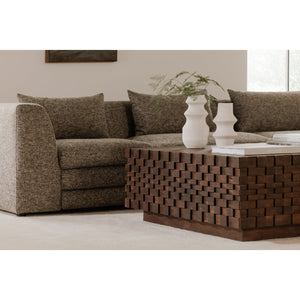 Moe's Home Easton Geometric Storage Coffee Table In Solid Acacia Wood - No Assembly Required, Modern Design Brown Acacia Wood,Acacia Veneer Bb-1018-03