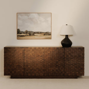 Moe's Home Easton Modern Sideboard - Stunning Acacia Wood Design With Adjustable Shelves For Your Home Decor Brown Acacia Wood,Acacia Veneer Bb-1019-03