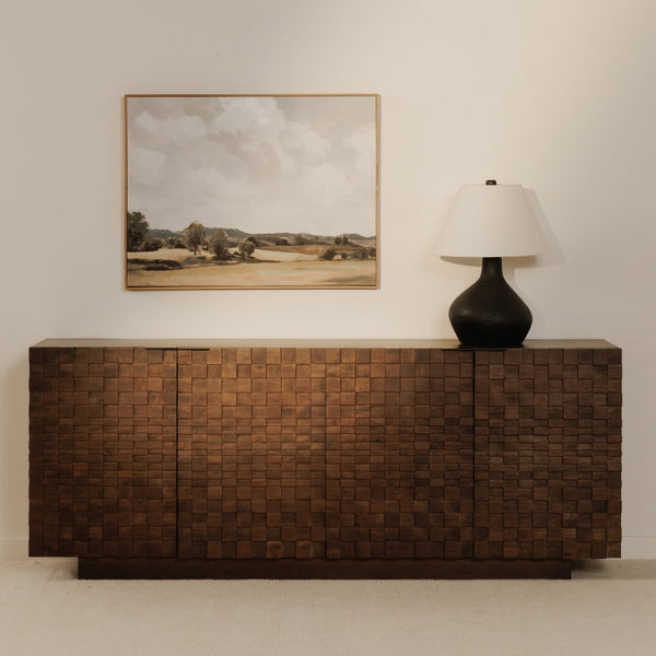 Moe's Home Easton Modern Sideboard - Stunning Acacia Wood Design With Adjustable Shelves For Your Home Decor Brown Acacia Wood,Acacia Veneer Bb-1019-03