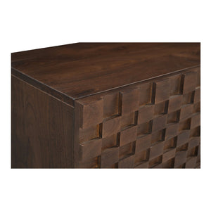 Moe's Home Easton Media Cabinet – Modern Geometric Design In Solid Acacia Wood, No Assembly Required, Stylish Storage Brown Acacia Wood,Acacia Veneer Bb-1020-03