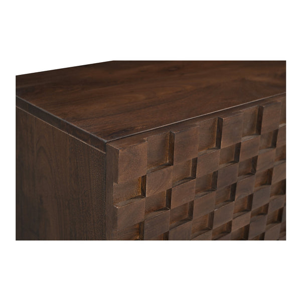 Moe's Home Easton Media Cabinet – Modern Geometric Design In Solid Acacia Wood, No Assembly Required, Stylish Storage Brown Acacia Wood,Acacia Veneer Bb-1020-03