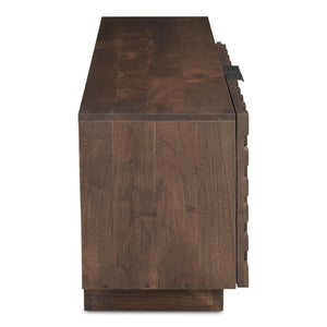 Moe's Home Easton Media Cabinet – Modern Geometric Design In Solid Acacia Wood, No Assembly Required, Stylish Storage Brown Acacia Wood,Acacia Veneer Bb-1020-03