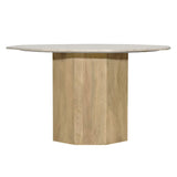 Dovetail Gustav Dining Table Dyna Marble and Oak Wood - Light Natural