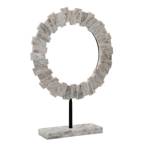Dovetail Raquel Sculpture Marble and Iron - Cream and Black