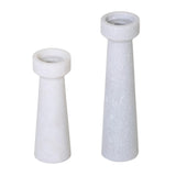 Karina Living Candle Stand Set of 2 Marble - White