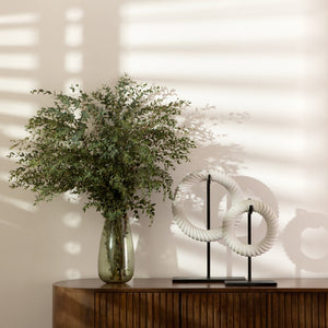 Dovetail Armenta Sculpture Set of 2 Marble and Metal - White